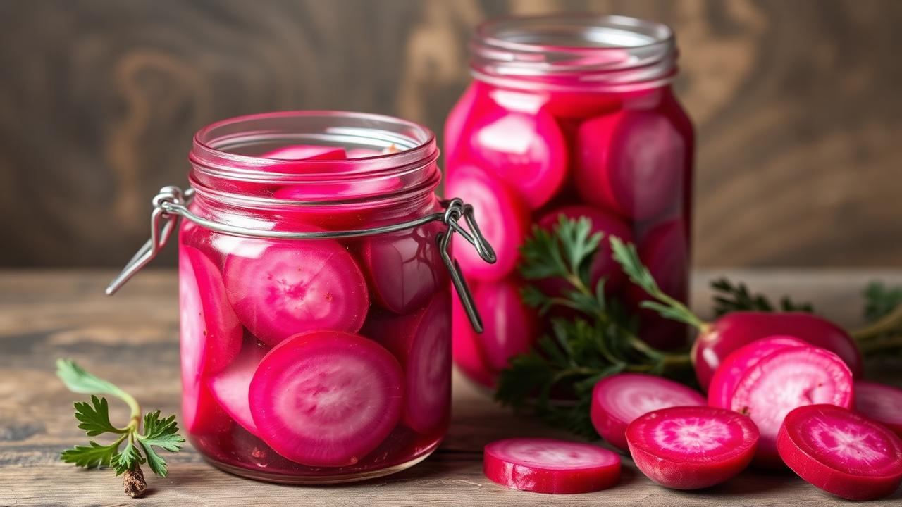 Pink pickled turnips (lifit)